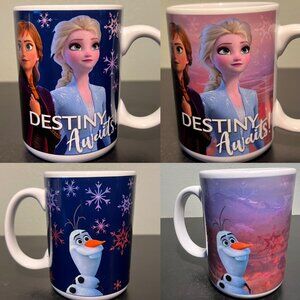 DISNEY Frozen II DESTINY AWAITS Color Changing Ceramic Mug w/ Ana, Elsa & Olaf